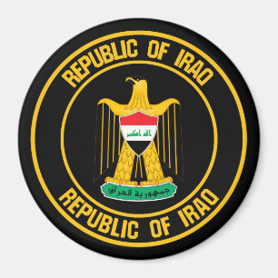 Iraq Round Emblem Magnet