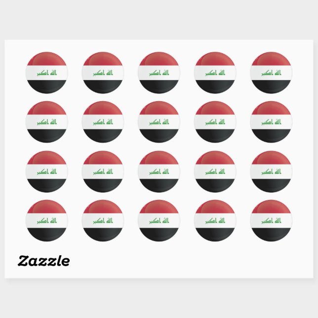Iraq  Round Icon Flag Classic Round Sticker (Sheet)