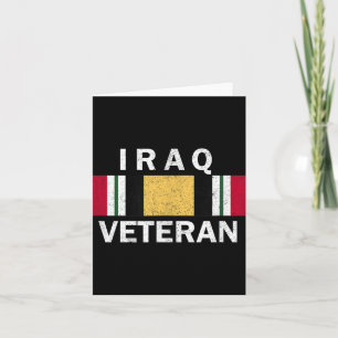 Iraq Veteran Iraq War Service Ribbon Distressed Te Card