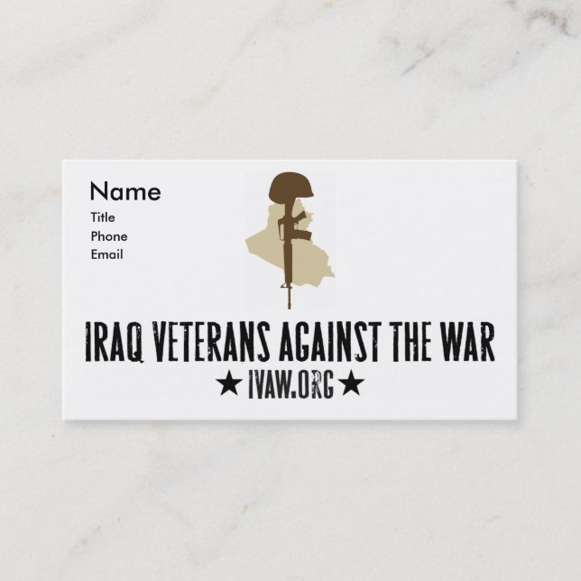 Iraq Veterans Against the War Business Cards (Front)