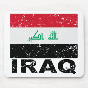 Iraq Vintage Flag Mouse Mat