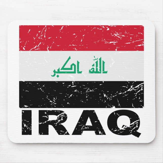 Iraq Vintage Flag Mouse Mat (Front)