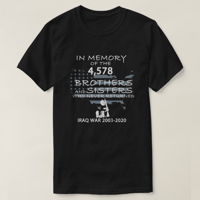 Iraq War 2003-2020 In Memory Veterans Day T-Shirt (Design Front)