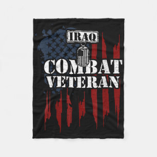 Iraq War_ Iraq Combat Veteran - Veteran Sayings Fleece Blanket