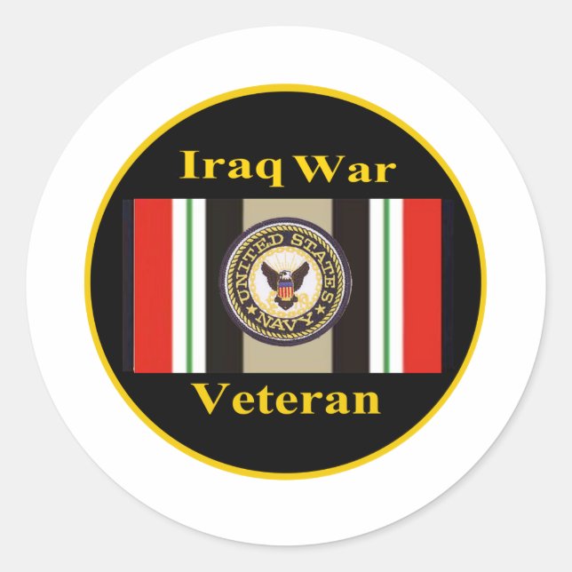 Iraq War Veteran "Navy" Stickers (Front)