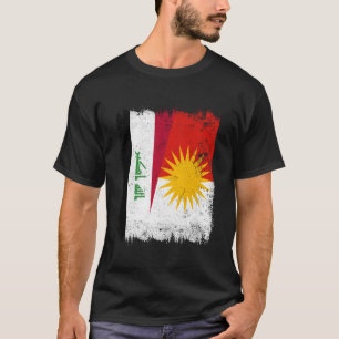Iraq Yezidi Half Flag Iraqi Yezidi Heritage T-Shirt