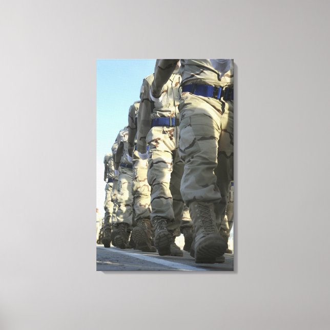 Iraqi air force recruits march canvas print (Front)