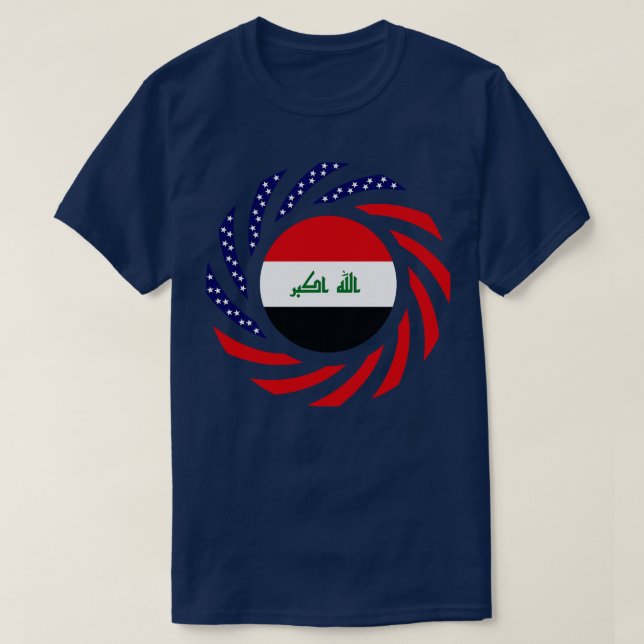 Iraqi American Multinational Patriot Flag T-Shirt (Design Front)