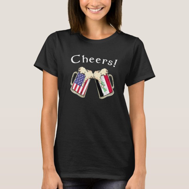 Iraqi American Patriot Grown Country Cheers Beer D T-Shirt (Front)
