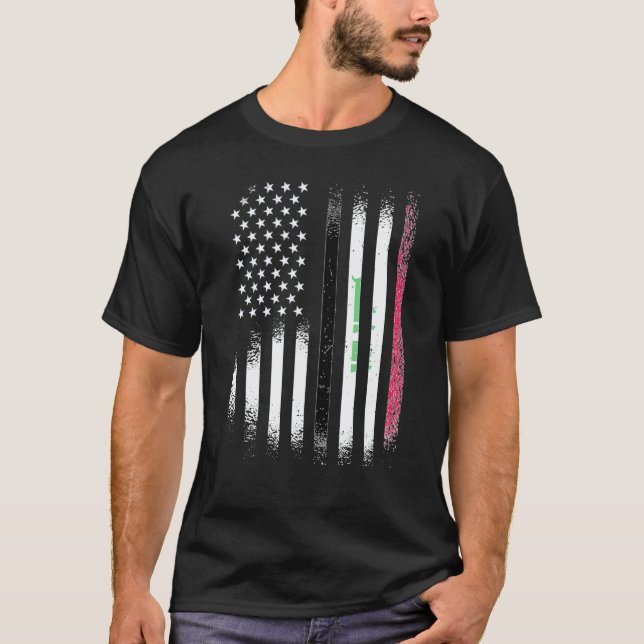 Iraqi American Patriot Grown Country USA Flags Str T-Shirt (Front)