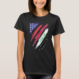 Iraqi American Patriot Grown Heart Flag Stripes T-Shirt