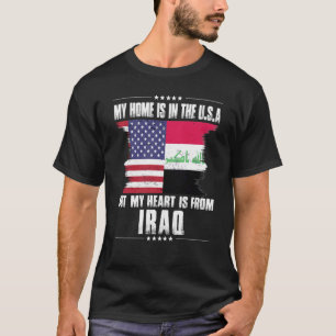 Iraqi American Patriot Grown Proud Home Heart USA T-Shirt