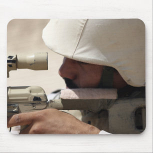 Iraqi Army Sergeant sights in down range Mouse Mat