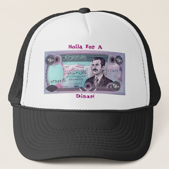Iraqi Dinar with Saddam Hussein Trucker Hat (Front)