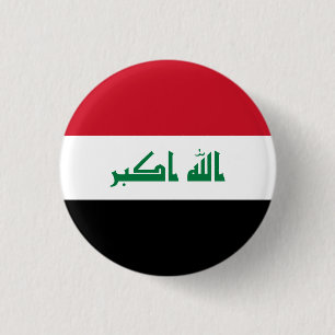 Iraqi Flag, Flag of Iraq 3 Cm Round Badge