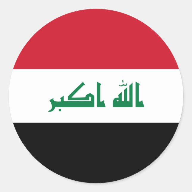 Iraqi Flag, Flag of Iraq Classic Round Sticker (Front)