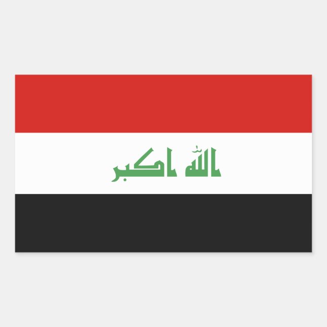 Iraqi Flag Rectangular Sticker (Front)