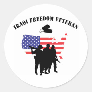 Iraqi Freedom Veteran Classic Round Sticker