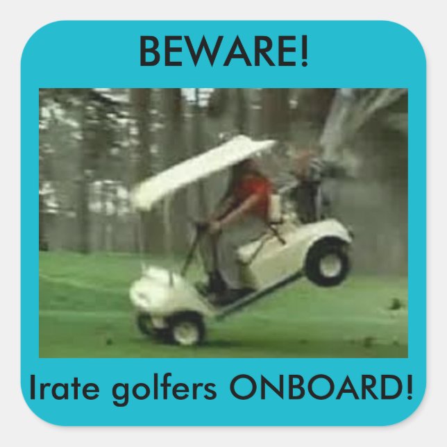 Irate golfers onboard sticker (Front)