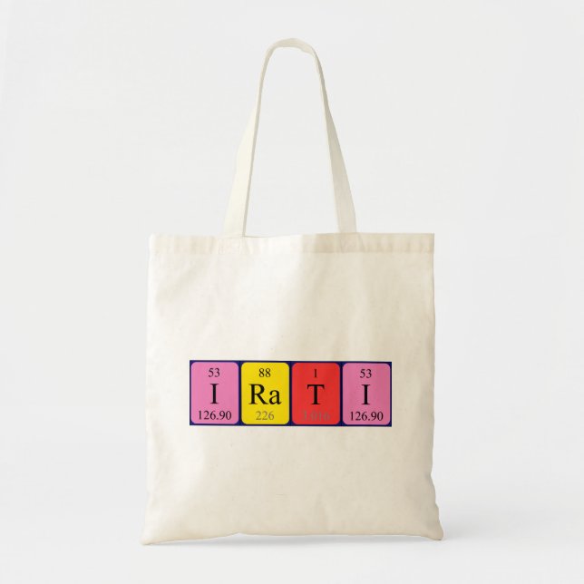 Irati periodic table name tote bag (Front)