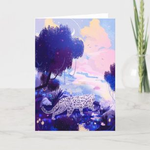 Irbis White Leopard  Holiday Card
