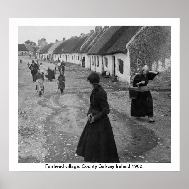 Ireland 1902, Fairhead Village, County Galway Poster (Front)