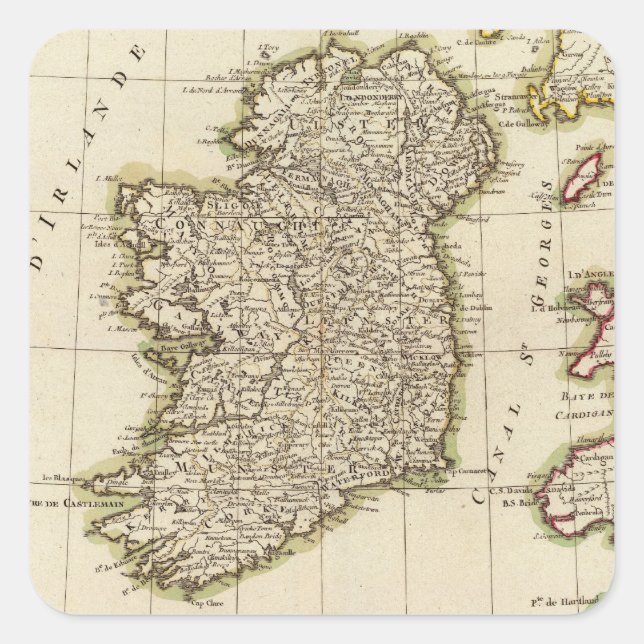 Ireland 3 square sticker (Front)