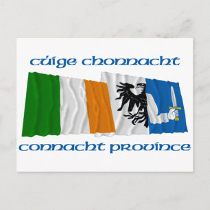 Ireland and Connacht Province Flags Postcard