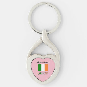 Ireland and Irish Flag Personalised  Key Ring