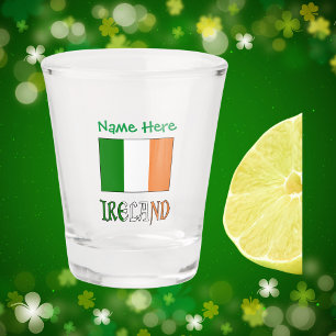 Ireland and Irish Flag Personalised  Shot Glass