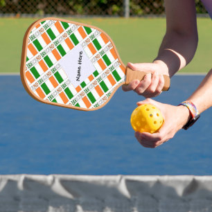 Ireland and Irish Flag Tiled with Your Name Pickleball Paddle