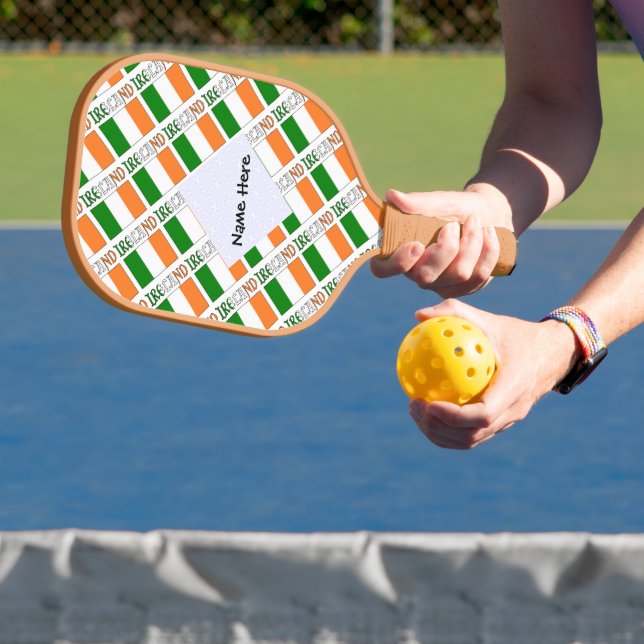 Ireland and Irish Flag Tiled with Your Name Pickleball Paddle (Insitu)