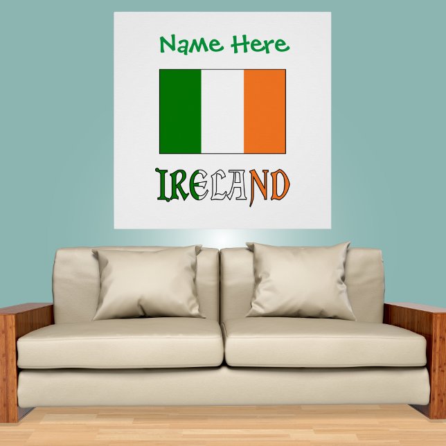 Ireland and Irish Flag with Green Personalisation  Poster (Creator Uploaded)