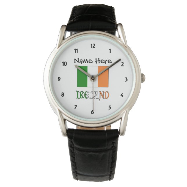 Ireland and Irish Flag with Personalised  Watch (Front)