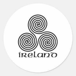 Ireland and the Triple Spiral Classic Round Sticker