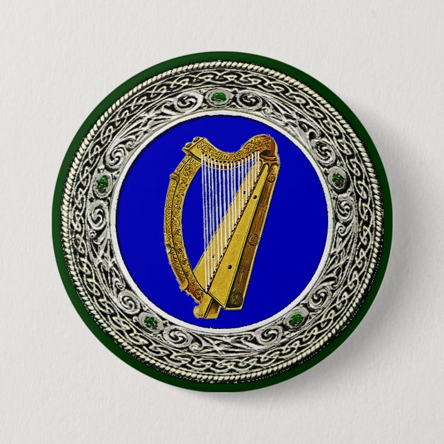 Ireland Arms 7.5 Cm Round Badge (Front)