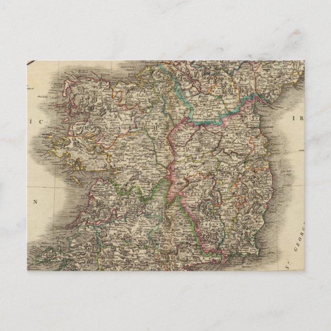 Ireland Atlas Map Postcard (Front)