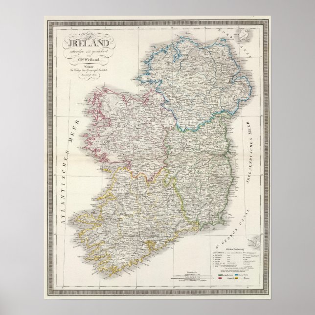 Ireland Atlas map Poster (Front)