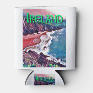 Ireland Beach Painting Can Cooler