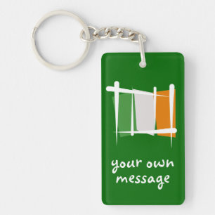 Ireland Brush Flag Key Ring