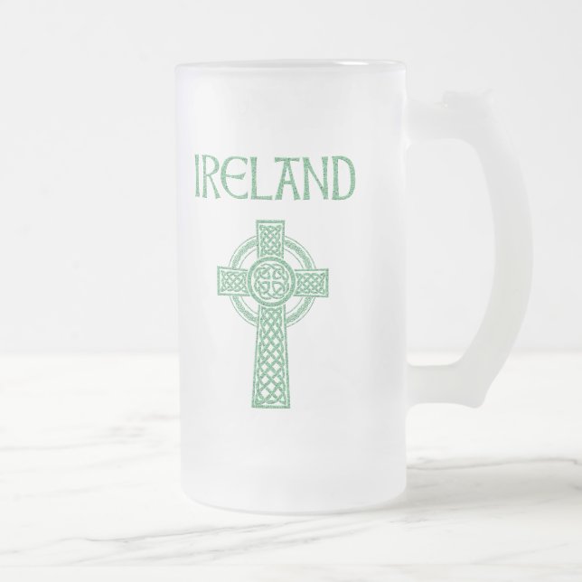 Ireland Celtic Cross Frosted  Mug (Right)
