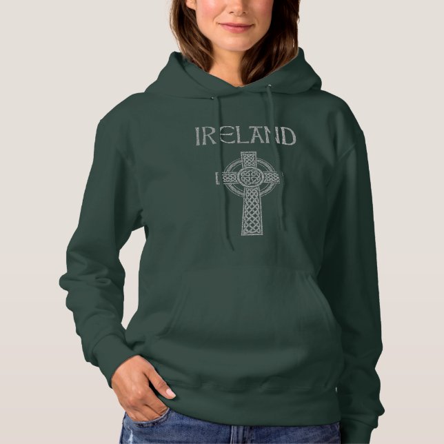 Ireland Celtic Cross Hoodie (Front)