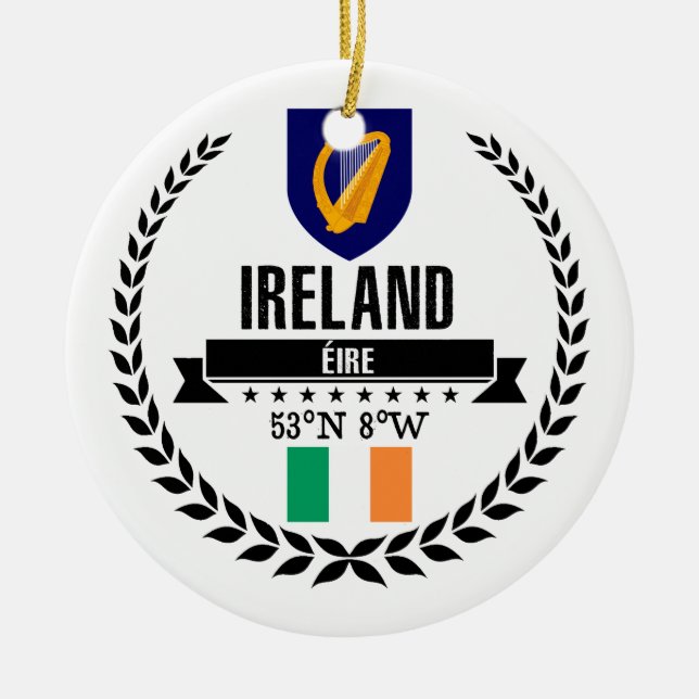 Ireland Ceramic Tree Decoration (Front)