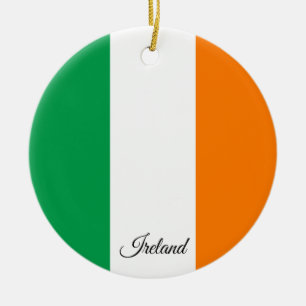 Ireland Christmas Ornament, Irish Flag Ceramic Tree Decoration