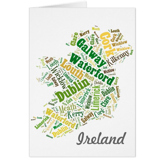 Ireland Cities Word Art (Front)