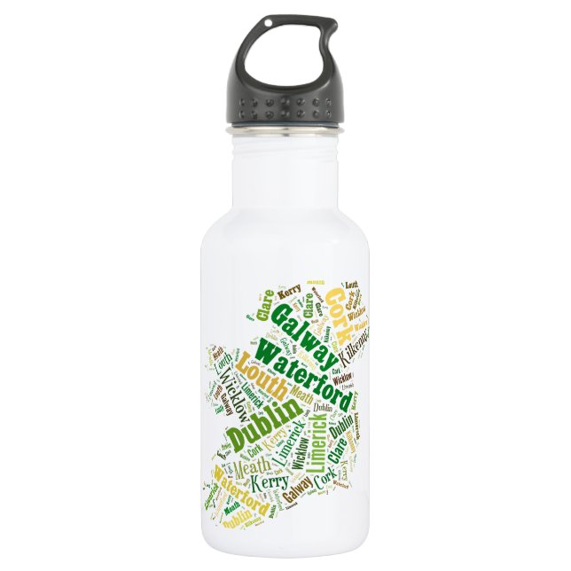Ireland Cities Word Art 532 Ml Water Bottle (Front)