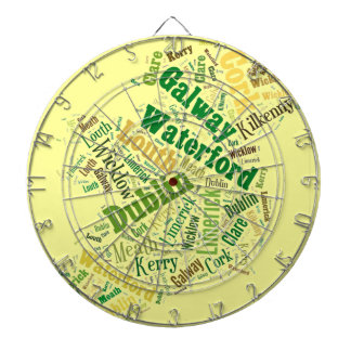 Ireland Cities Word Art Dartboard