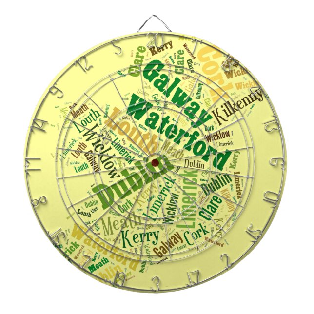 Ireland Cities Word Art Dartboard (Front)