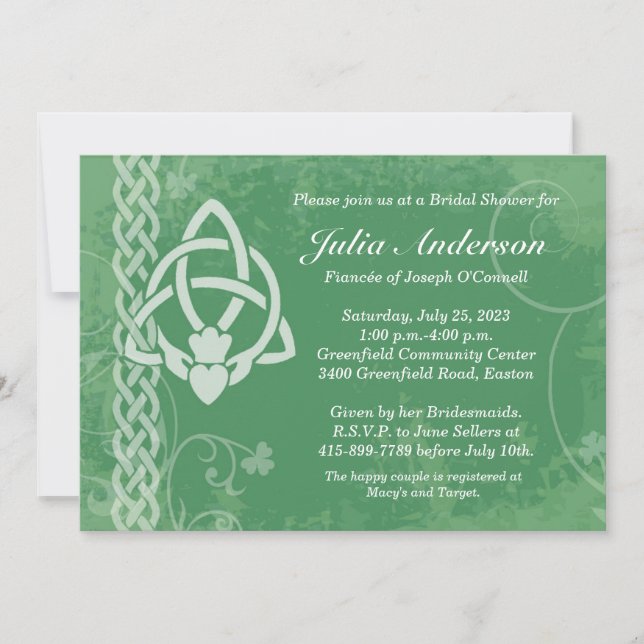 Ireland Claddagh Bridal Shower Invitation (Front)