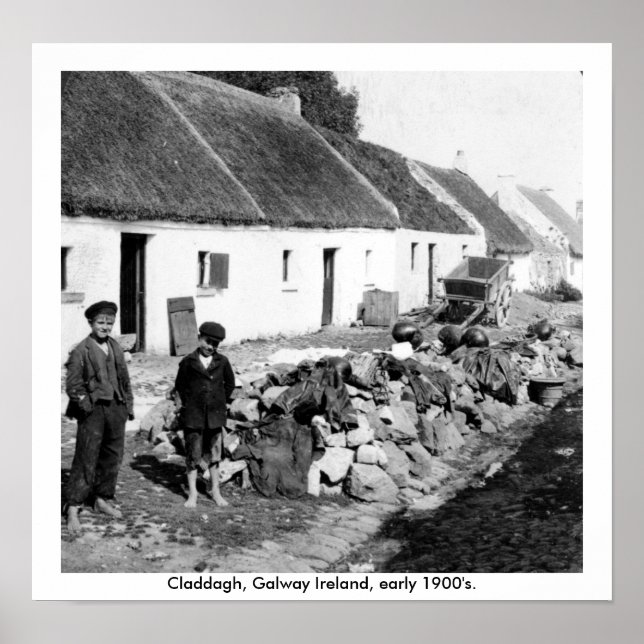  Ireland - Claddagh village early 1900's Galway Poster (Front)